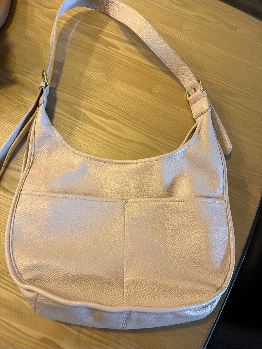 Anthropologie Women’s Soft Pebbled Shoulder Bag in Tan/Toupe